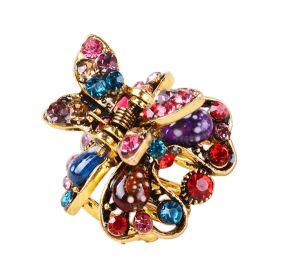 2 Pcs Rhinestone Hair Claw Clips Small Jaw Clips Bling Hair Clamp, Butterfly-12