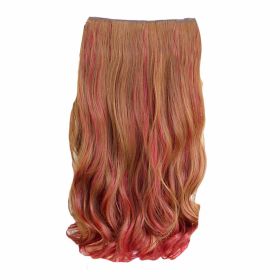 One-piece Two Tone Clip-on Hairpieces 5 Clips 20" - Light Brown/Wine Red