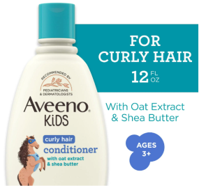 Aveeno Kids Curly Hair Conditioner, Tear Free Curl Hair Products, 12 fl oz