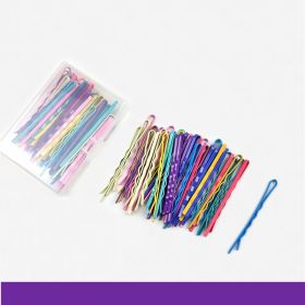 50 Pieces Of Korean Exquisite Boxed One-Word Clip Hairpin Simple Bangs Broken Hair Clip Hairpin (Option: Colorful)