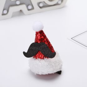 2 Pacs Christmas Decoration Hair Clip Selling Cute Hair Accessories Hair Accessories Head Clip Sequined Christmas Hat Small Hat Clip (Style: beard)