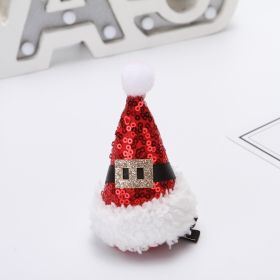 2 Pacs Christmas Decoration Hair Clip Selling Cute Hair Accessories Hair Accessories Head Clip Sequined Christmas Hat Small Hat Clip (Style: belt)