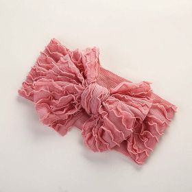 Baby Solid Color Elastic Handmade Big Bow Headband (Color: Light Pink, Size/Age: Average Size (0-12Y))