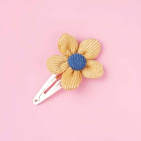 Girls Woolen Sunflower One Word Hair Clips Accessory (Color: Light Pink, Size/Age: Average Size (0-8Y))