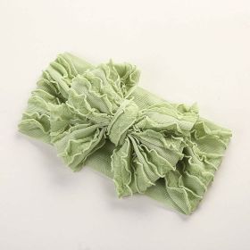 Baby Solid Color Elastic Handmade Big Bow Headband (Color: Green, Size/Age: Average Size (0-12Y))