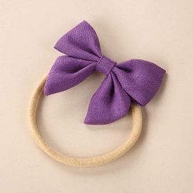 Baby Solid Color 3D Bow Handmade Elastic Headband (Color: Coffee, Size/Age: Average Size (0-8Y))