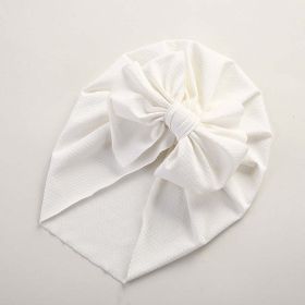 Baby Solid Color Ice Silk Fabric Big Bow Hats (Color: White, Size/Age: Average Size (0-12Y))