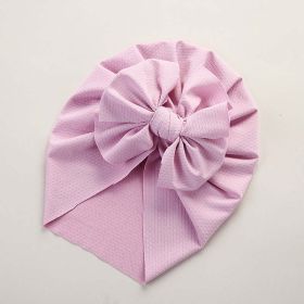 Baby Solid Color Ice Silk Fabric Big Bow Hats (Color: Pink, Size/Age: Average Size (0-12Y))