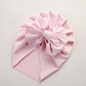 Baby Solid Color Ice Silk Fabric Big Bow Hats (Color: Light Pink, Size/Age: Average Size (0-12Y))