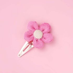 Girls Woolen Sunflower One Word Hair Clips Accessory (Color: Light Yellow, Size/Age: Average Size (0-8Y))