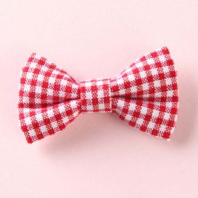 Girls Plaid Pattern Bow Tie Hair Fabric Clips Handmade Accessory (Color: Purple, Size/Age: Average Size (0-8Y)