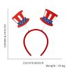 9Pcs Patriotic American Flag Sequined Bow, Stars ribbon Headbands, Uncle Sam Hat