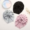 Baby Solid Color Ice Silk Fabric Big Bow Hats