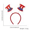 9Pcs Patriotic American Flag Sequined Bow, Stars ribbon Headbands, Uncle Sam Hat