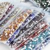 SS4-SS12 Rhinestones Non Hotfix Round Flatback Crystal Glass AB Multi-color Nail Art Glitter Stones 1440pcs DIY Clear Crystal